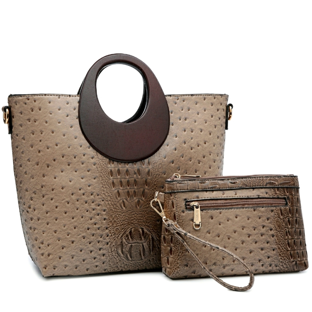 Crossbody Handbag Set. Quilted V Pattern Stitching. Size 11.5 X 3.3 X 7.8